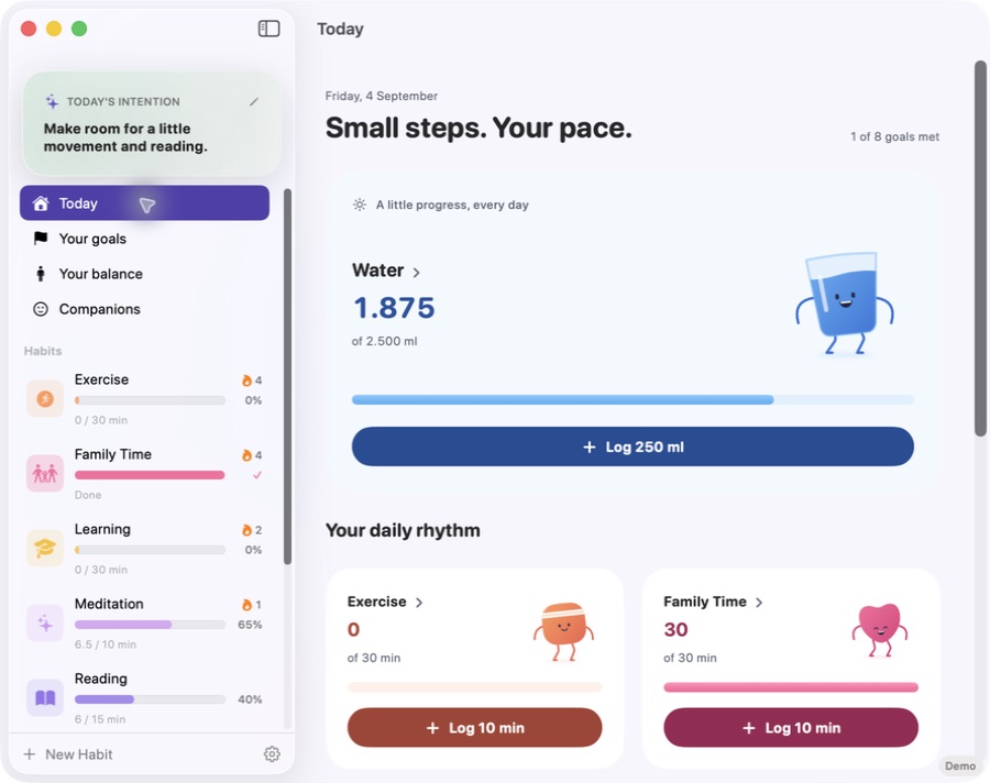 ImproveThing daily habits and progress on Mac